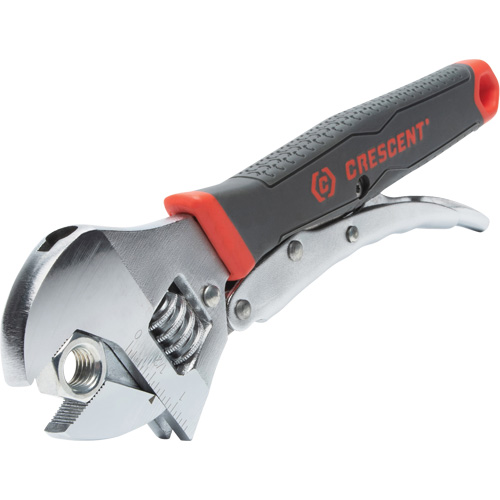 Locking Adjustable Dual Material Wrench, 10" L, 2-18/25" Max Width, Chrome/Polished Haskins Industrial Inc.