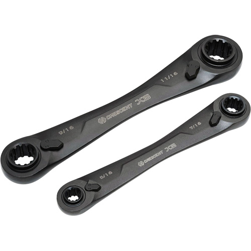 X6 4-in-1 Black Oxide Spline Ratcheting SAE Wrench Set, 2 Pieces, Imperial Haskins Industrial Inc.