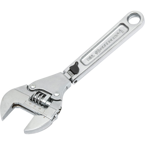 Adjustable Ratcheting Flex Wrench, 8" L, 2-27/50" Max Width, Chrome/Polished Haskins Industrial Inc.