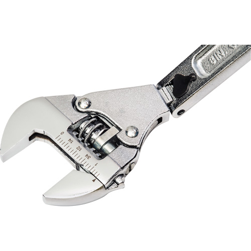 Adjustable Ratcheting Flex Wrench, 8" L, 2-27/50" Max Width, Chrome/Polished Haskins Industrial Inc.