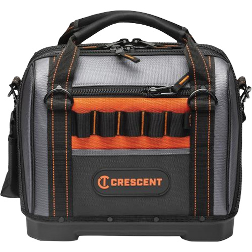 14" Tradesman Closed Top Tool Bag, Polyester, 32 Pockets, Black/Grey Haskins Industrial Inc.