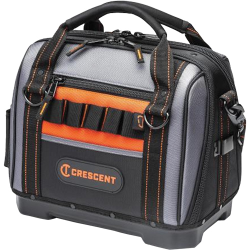 14" Tradesman Closed Top Tool Bag, Polyester, 32 Pockets, Black/Grey Haskins Industrial Inc.