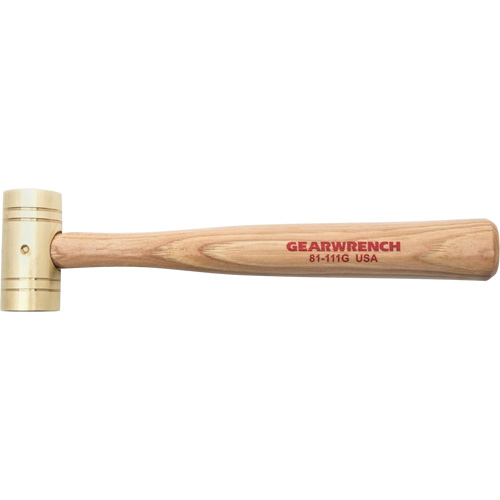 Marteau en laiton avec manche en noyer, Poids de la t&ecirc;te 1 lb, 11" lo Haskins Industrial Inc.