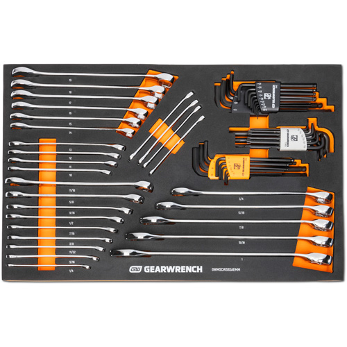 6-Point Combination Wrench and Hex Key Set in Foam Storage Tray Haskins Industrial Inc.