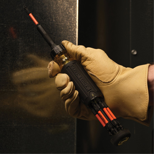 15-in-1 Ratcheting Impact-Rated Multi-Bit Torsion Zone Screwdriver, 9-1/2" L, Cushion Grip Handle Haskins Industrial Inc.