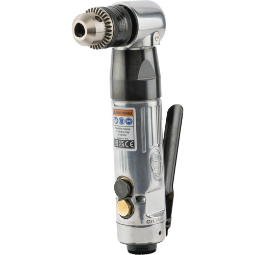 Perceuse pneumatique &agrave; angle, 20,5 pi, cu/min, 1/4" NPT, 98 dBA, 3/8" mandrin, Avec cl&eacute; Haskins Industrial Inc.