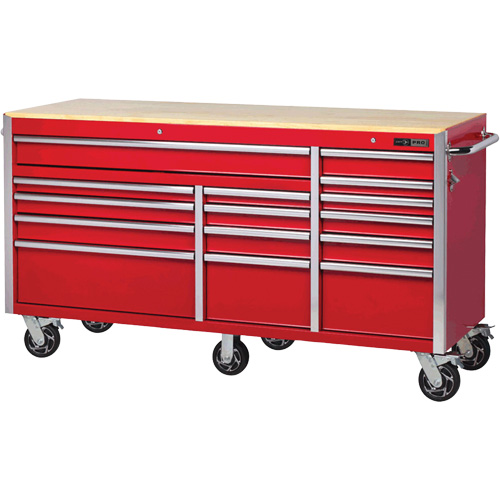 PRC7215 Pro Series Roller Cabinet, 15 Drawers, 72" W x 24" D x Red Haskins Industrial Inc.