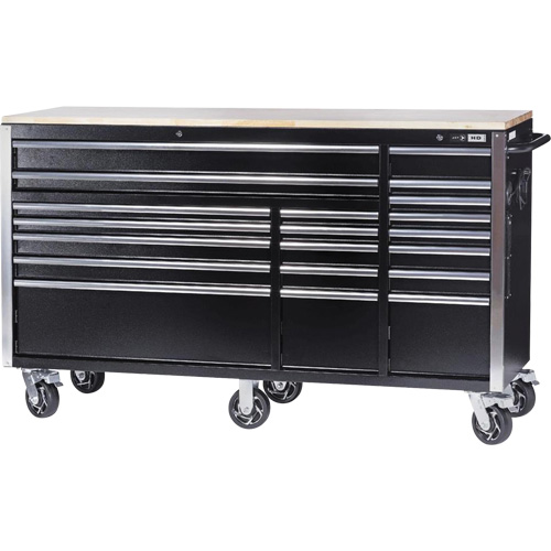 HDRC7220 HD Series Roller Cabinet, 20 Drawers, 72" W x 24" D x 42-3/10" H, Black Haskins Industrial Inc.