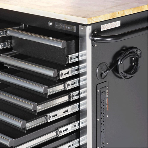 HDRC7220 HD Series Roller Cabinet, 20 Drawers, 72" W x 24" D x 42-3/10" H, Black Haskins Industrial Inc.