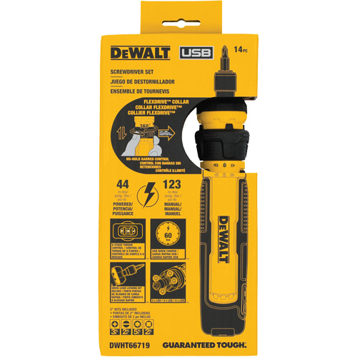 Jeu de tournevis sans fil de 14 morceaux avec commande FLEXDRIVE, 4 V, 44 lb-po/5 Nm couple max. Haskins Industrial Inc.