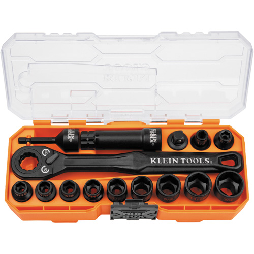KNECT Essential Pass Through Impact Socket Set, 28 Pcs, Impact, 3/8" Drive Size Haskins Industrial Inc.