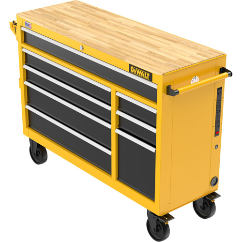 Heavy-Duty Mobile Workstation, 8 Drawers, 52" W x Yellow Haskins Industrial Inc.