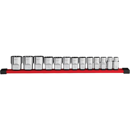 12-Point SAE Socket Set, 13 Pcs, 1/2" Drive Size Haskins Industrial Inc.