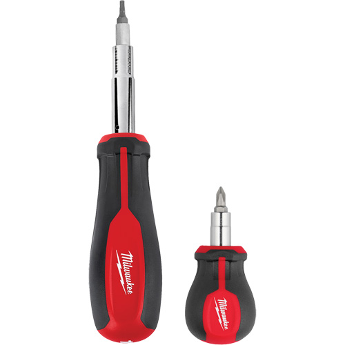 11-in-1 Multi-Bit Screwdriver & 6-in-1 Stubby Multi-Bit Screwdriver Set, 3"/9-4/5" L, Cushion Grip Handle Haskins Industrial Inc.