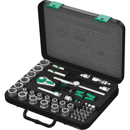 8100 SB 2 Zyklop Speed Ratchet Set, 43 Pcs, 3/8" Drive Size Haskins Industrial Inc.