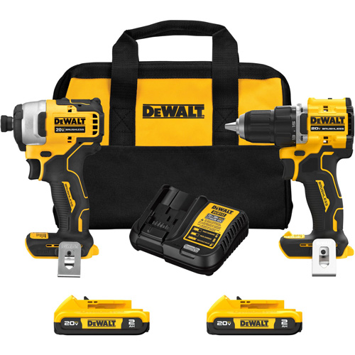 Ensemble de tournevis &agrave; chocs & tournevis/perceuse compact et sans balai ATOMIC, Lithium-ion, 20 V Haskins Industrial Inc.