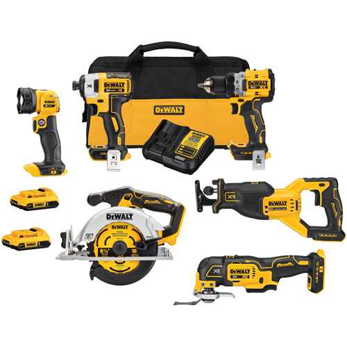 Ensemble six outils sans fil &agrave; moteur sans balai XR , Lithium-ion, 20 V Haskins Industrial Inc.