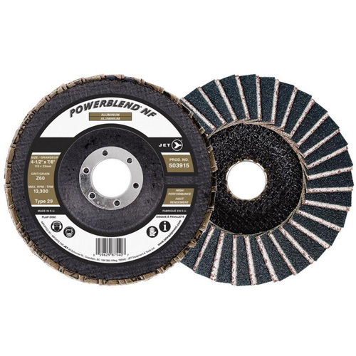 POWERBLEND NF Flap Disc, 4-1/2" x 7/8", Type 29, Z60 Grit, Zirconia Alumina Haskins Industrial Inc.