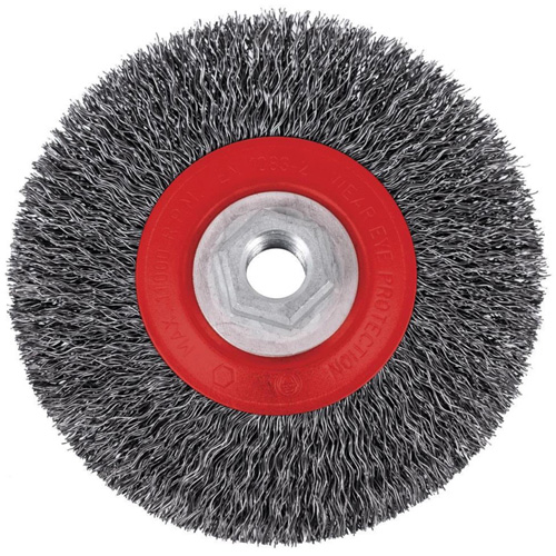 Brosse m&eacute;tallique &agrave; fils torsad&eacute;s &agrave; haut rendement 5C14T, 5" dia., Fils 0,014", Arbre 5/8"-11NC Haskins Industrial Inc.