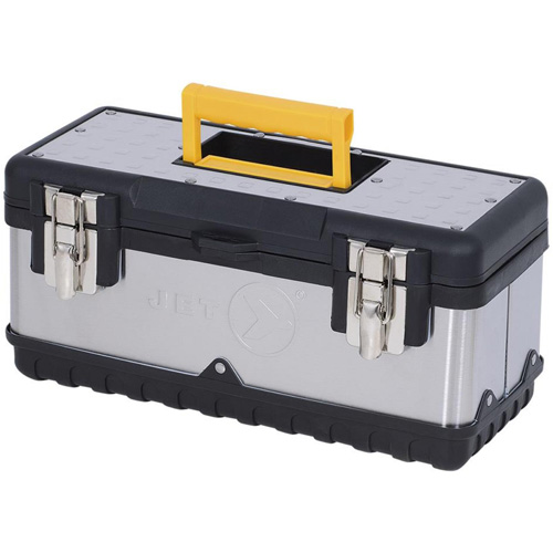 Coffre &agrave; outils portatif en acier inoxydable JPSTB-15, 6-1/4" P x 15" la x 7" h, Noir/Argent Haskins Industrial Inc.