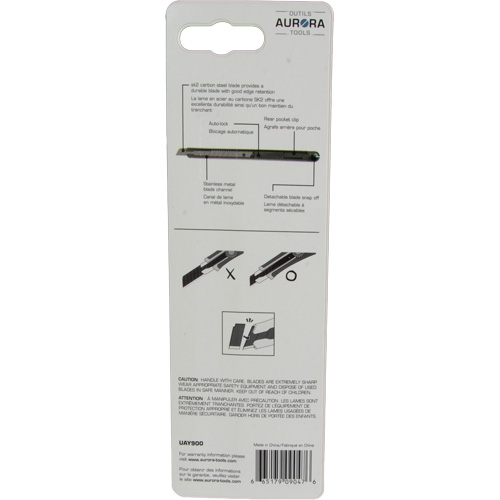 9mm Standard-Duty Knife, Stainless Steel, Plastic Handle Haskins Industrial Inc.