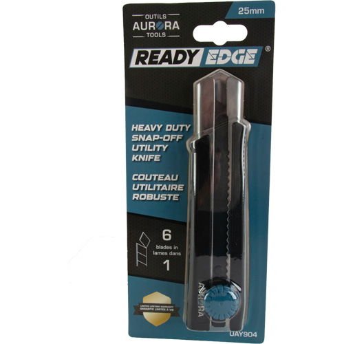 25mm Retractable Knife, Stainless Steel, Heavy-Duty, Rubber Handle Haskins Industrial Inc.