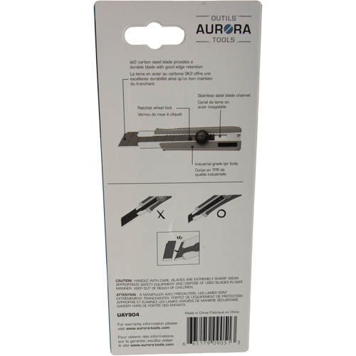 25mm Retractable Knife, Stainless Steel, Heavy-Duty, Rubber Handle Haskins Industrial Inc.