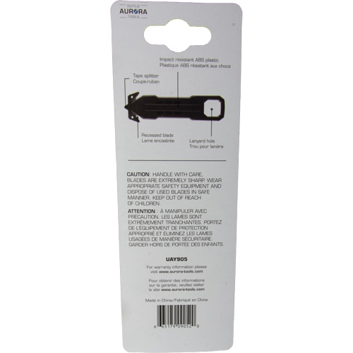 Couteau de s&eacute;curit&eacute; jetable , Acier inoxydable, Prise en Plastique Haskins Industrial Inc.
