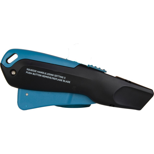 Couteau de s&eacute;curit&eacute; r&eacute;tractable , Acier inoxydable, Robuste, Prise en Plastique/Aluminium Haskins Industrial Inc.