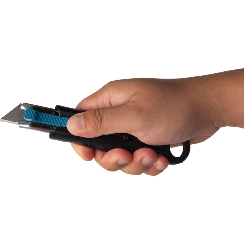Standard-Duty Retractable Safety Knife, Stainless Steel, Rubber Handle Haskins Industrial Inc.