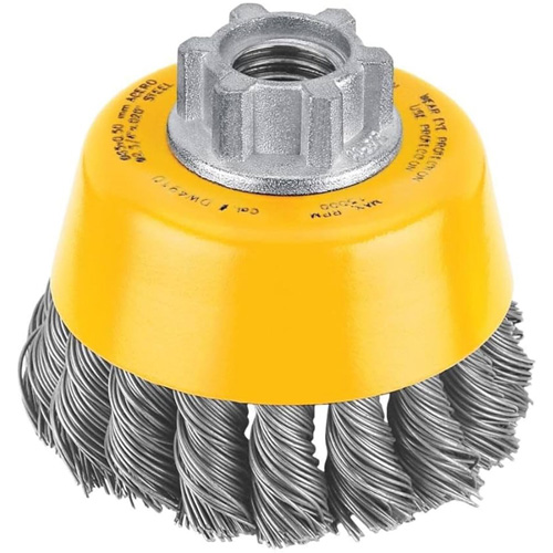 Brosse boisseau en fil de carbone torsad&eacute; &agrave; haute performance, 3" dia. x 5/8"-11 arbre Haskins Industrial Inc.