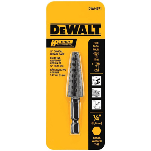 High Performance 1/2" Conical Rotary Rasp with 1/4" Hex Shank Haskins Industrial Inc.