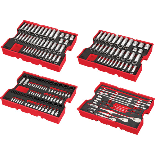 Metric & SAE Ratchet & Socket Set with Trays for PACKOUT Drawers, 242 Pcs, Impact, 1/4"/3/8"/1/2" Drive Size, Deep Haskins Industrial Inc.