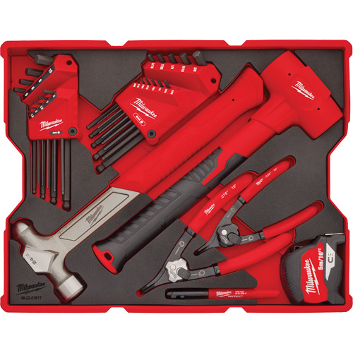 Jeu de cl&eacute;s hexagonales et marteaux avec plateau pour tiroirs PACKOUT Haskins Industrial Inc.