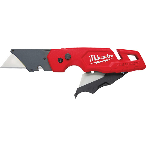 FASTBACK Folding Utility Knife with Blade Storage, Metal Handle Haskins Industrial Inc.