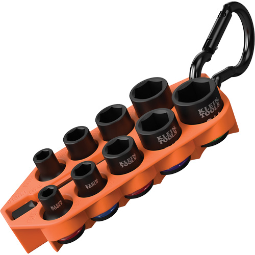 Grab-And-Go Impact Socket Set, SAE, 10 Pcs, Impact, 3/8" Drive Size Haskins Industrial Inc.