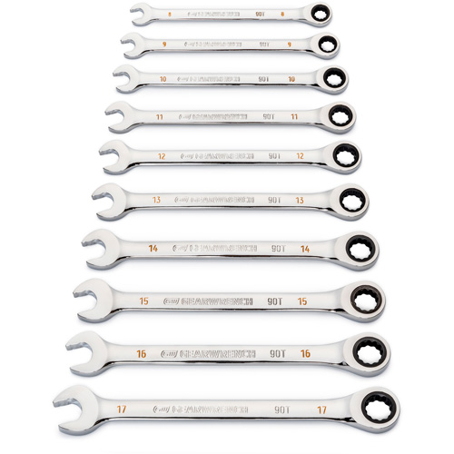 90-Tooth 12 Point Wrench Set, Ratcheting Combination, 12 Pieces, Metric Haskins Industrial Inc.