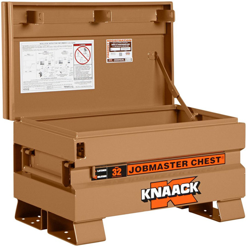 Model 32 Jobsite Chest with Padlock, 32" x 19" x 19", Steel, Tan Haskins Industrial Inc.