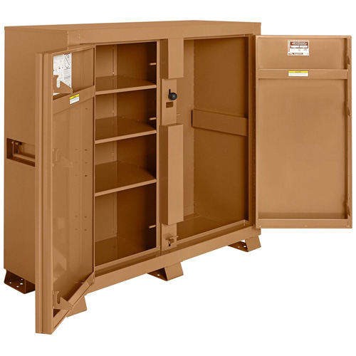 Model 111 Jobsite Cabinet with Padlock, Steel, 47.5 Cubic Feet, Tan Haskins Industrial Inc.