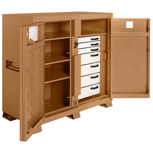 Model 112 Jobsite Cabinet with Padlock, Steel, 54.9 Cubic Feet, Tan Haskins Industrial Inc.