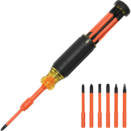 6-in-1 Insulated Auto-Lock Screwdriver, 9-1/2" L, Cushion Grip Handle Haskins Industrial Inc.