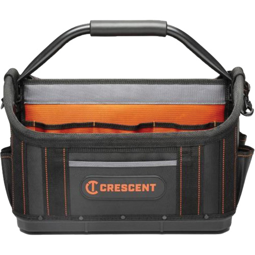 17" Tradesman Open Top Tool Bag, Polyester, 25 Pockets, Black/Orange Haskins Industrial Inc.
