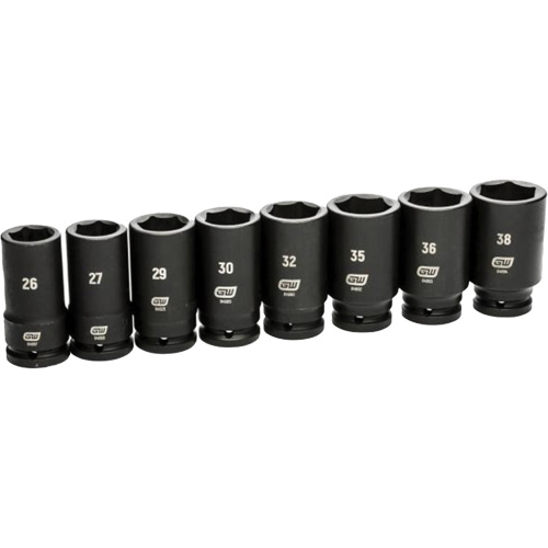 Jeu de douilles SAE &agrave; 6 pans, 8 Mcx, Chocs, Prise de 3/4", Profond Haskins Industrial Inc.