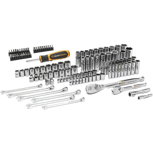 1/4" & 3/8” Drive 90T SAE/Metric Mechanics Hand Tool Set Haskins Industrial Inc.
