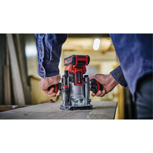 Professional Cordless Compact Router with Fixed Base & Plunge Base (Tool Only) Haskins Industrial Inc.