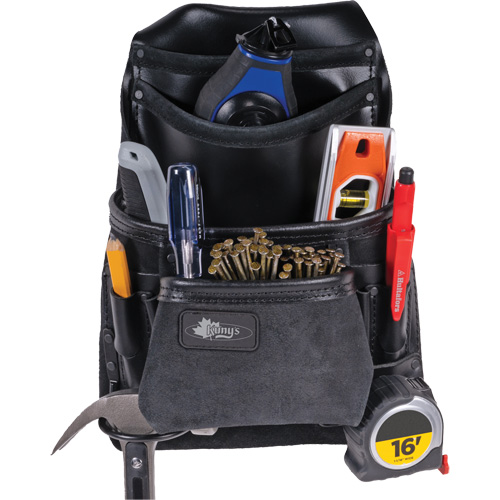 Sac robuste Phantom pour clous et outils, Cuir, 10 pochettes, Noir Haskins Industrial Inc.