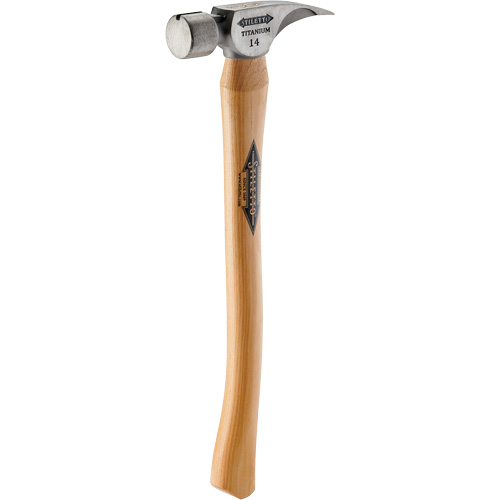 Marteau &agrave; face lisse en titane avec manche incurv&eacute; en noyer, 14 oz, Prise en Bois, 18" lo Haskins Industrial Inc.