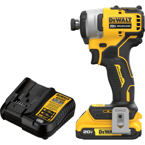 ATOMIC COMPACT SERIESMAX* Brushless Cordless Compact Impact Driver Kit, 1/4", 1700 in-lbs Max. Torque, 20 V, Lithium-Ion Haskins Industrial Inc.