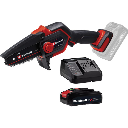 Cordless Compact Pruning Chain Saw with 2.5Ah Battery & Charger Starter Kit, 6", Battery Powered, 18 V Haskins Industrial Inc.