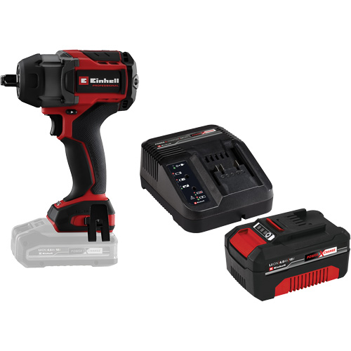 Professional Cordless Impact Wrench with 4Ah PXC Battery & Charger Starter Kit, 18 V, 1/2" Socket Haskins Industrial Inc.